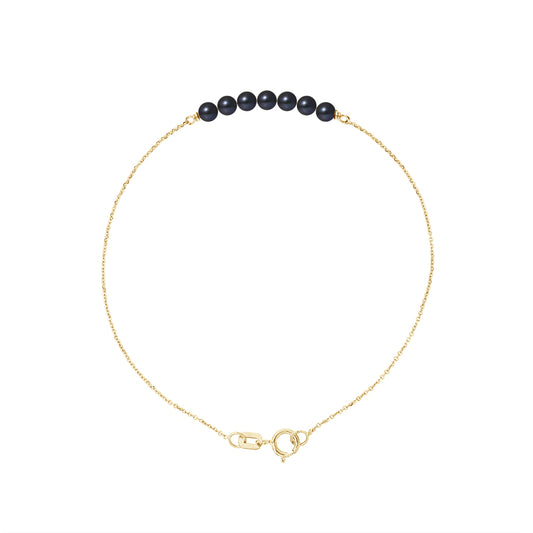 Bracelet Perle noire - Perlinea - Or Jaune 9cts