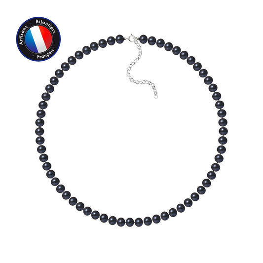 Collier de perles noires - perlinea