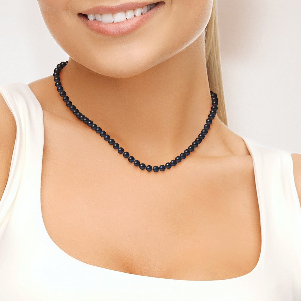 Collier de perles noires - perlinea